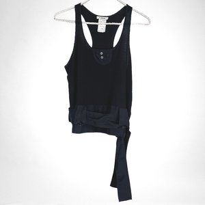 Chloé Jersey/Silk Tie Waist Racerback Tank